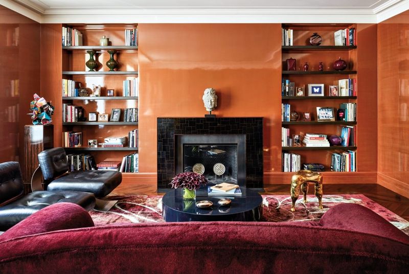 Brown and Rosewood Red