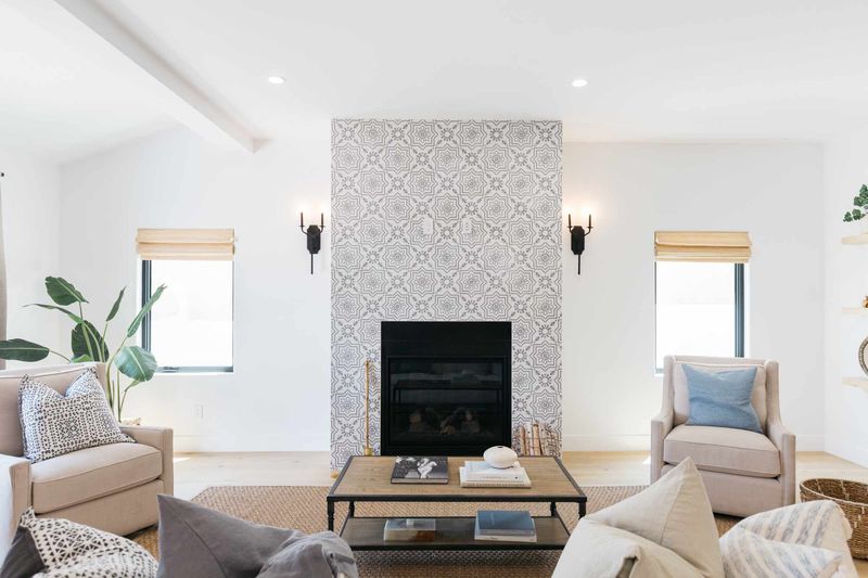 Make a Fireplace Wall the Star with Tile or Texture