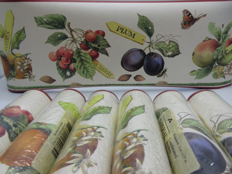Floral or Fruit-Themed Wallpaper Borders