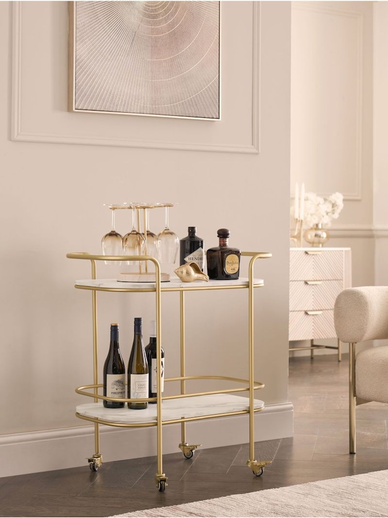 Gold-Accented Bar Carts