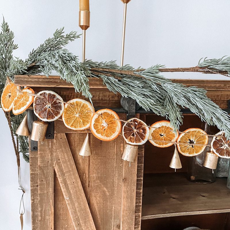 Orange and Lemon Garland Draped Above the Window