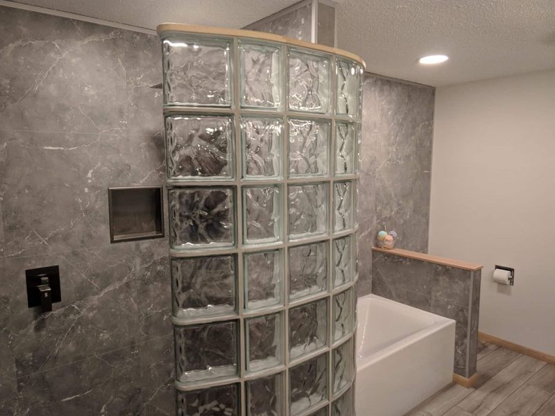 Frameless Glass Block Shower Doors