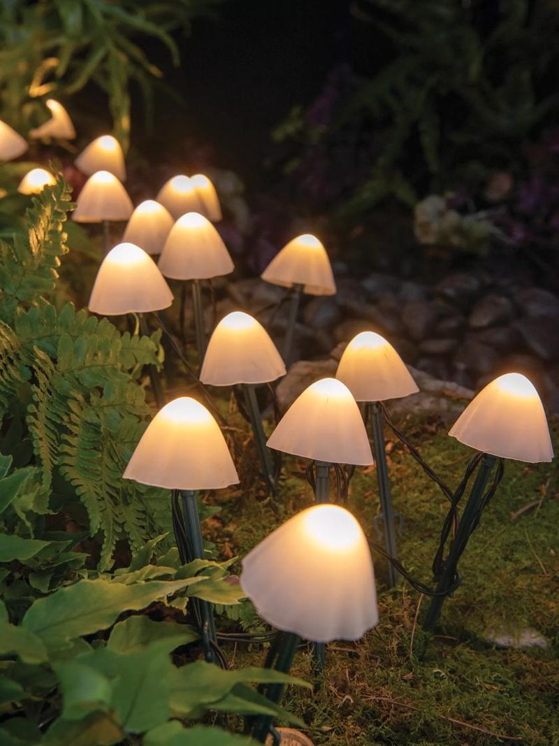 Make Glowing Garden Mushrooms