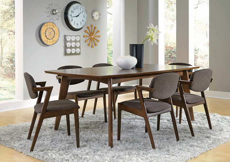 Dark Wood Tables With Modern Seating