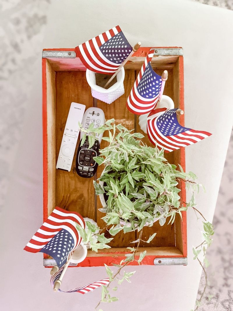 Rustic Wooden Trays Painted in Flag Colors