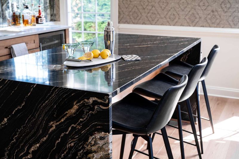 Granite Waterfall Edges That Stop Short