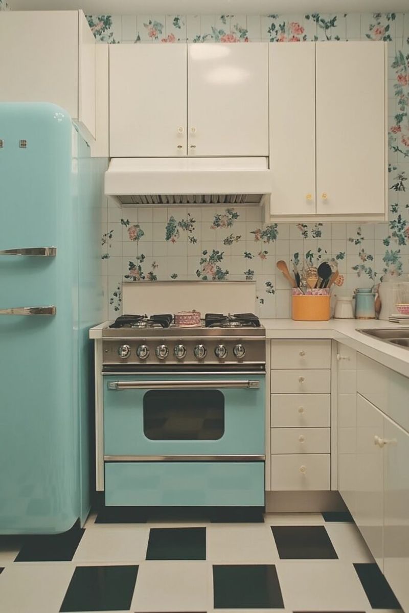 Vintage-style appliances in modern kitchens