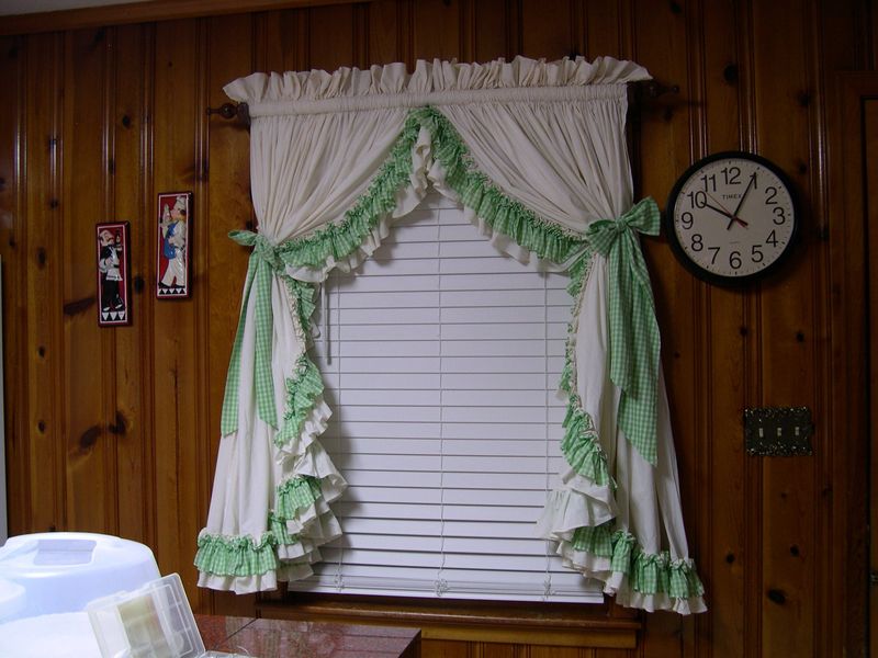 Ruffled Curtains and Matching Valances