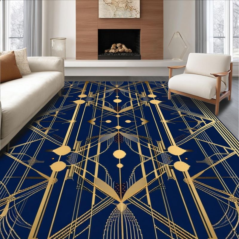 Patterned Area Rug in Bold Deco Graphics