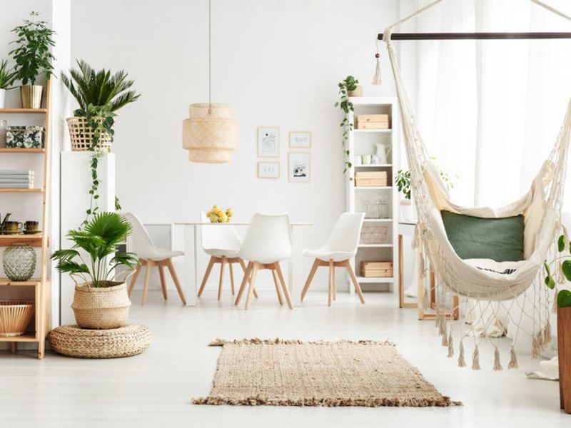 Green Plants And Fresh Flowers