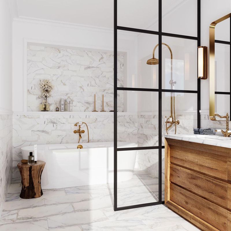Mixed Glass Block and Tile Designs
