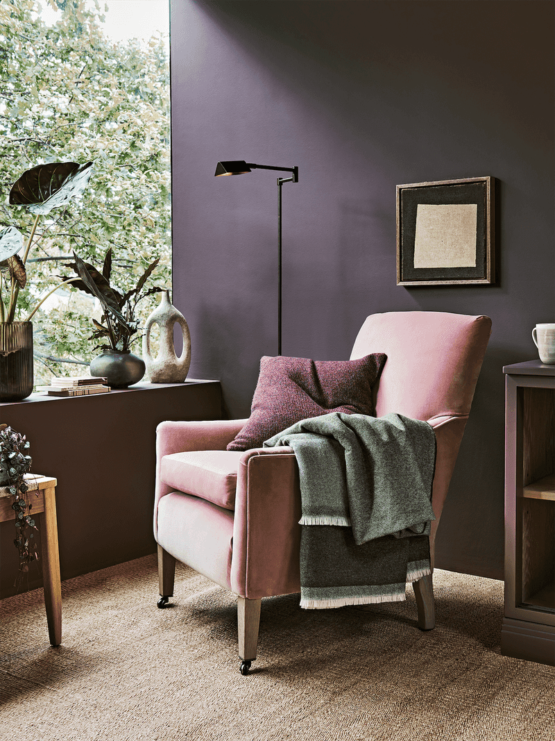 Berry-colored accent walls