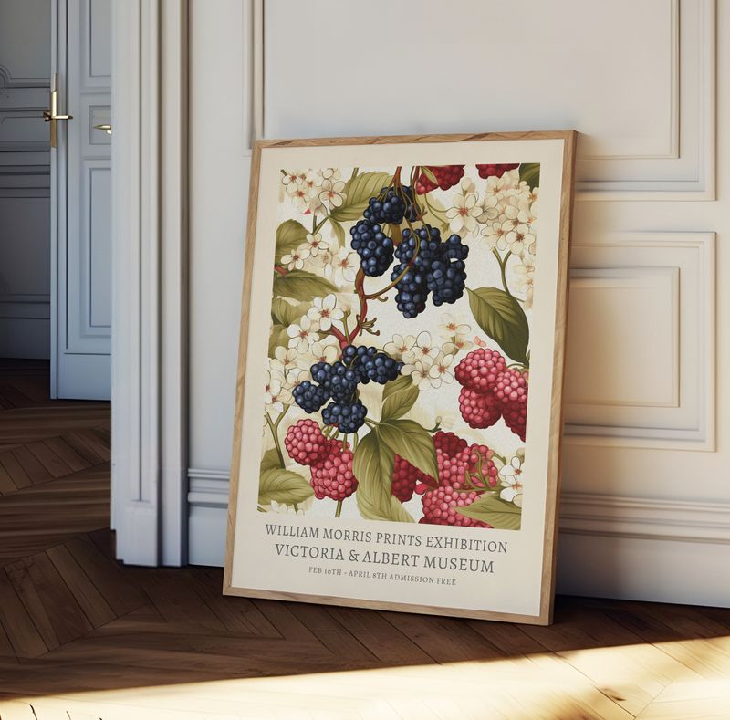 Sweet Berry Artwork Over Rustic Veggies