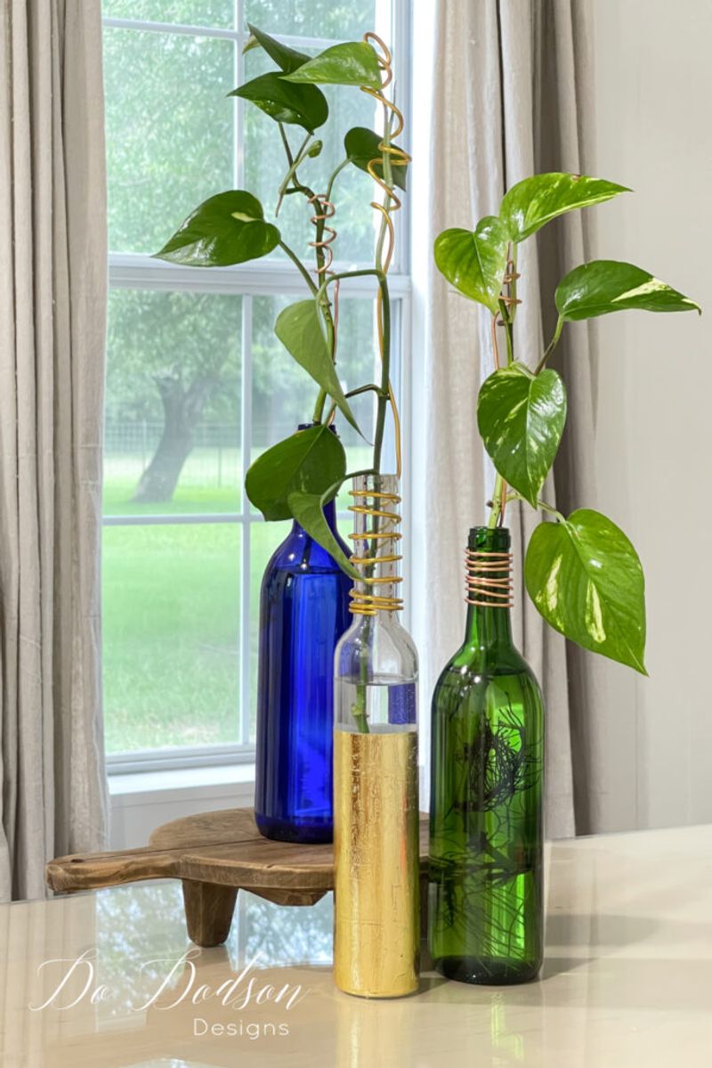Upcycled Wine Bottle Vases