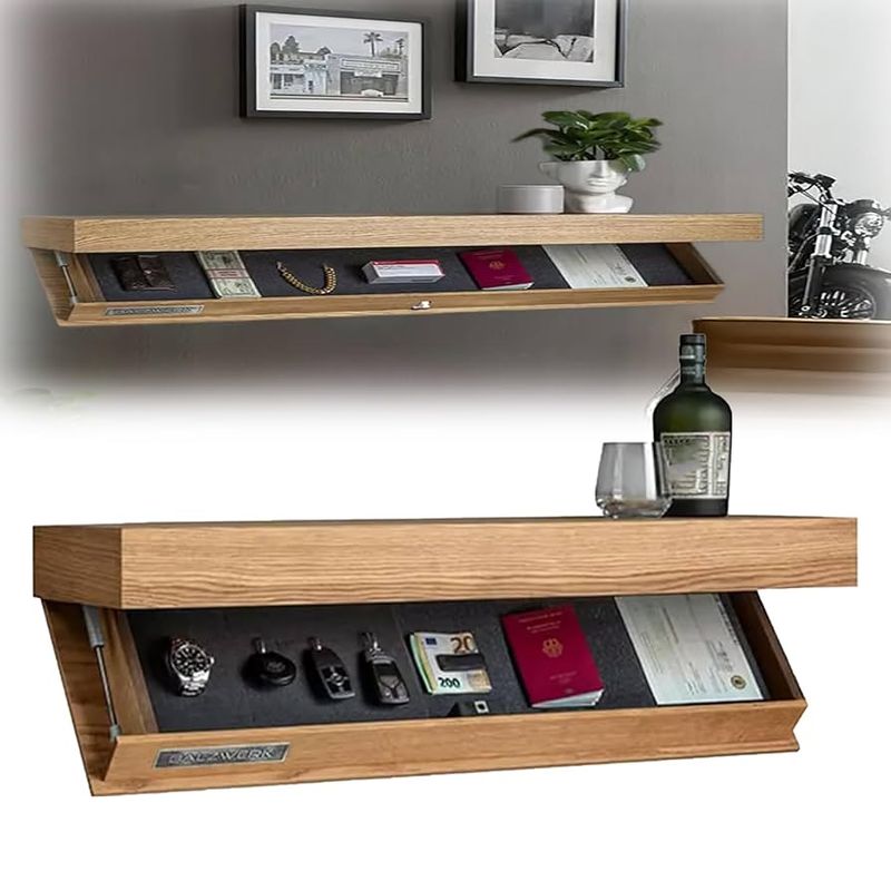 Display ledges with concealed compartments