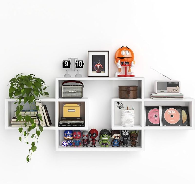 Mounted cubby shelves