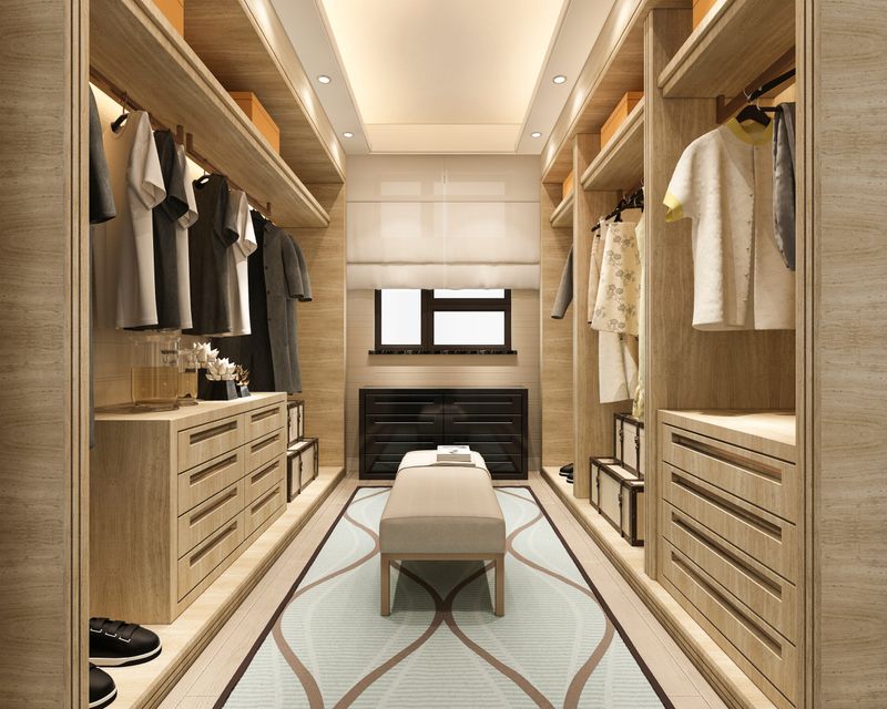 Walk-In Closet with Custom Shelving
