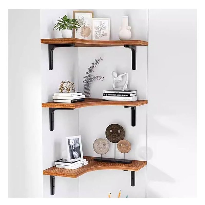 Corner wall shelves