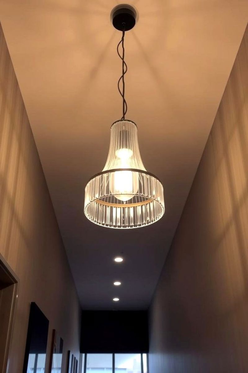 Add a Statement Light Fixture in Narrow Hallways