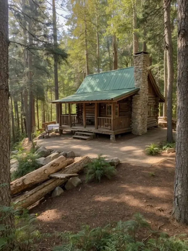 Rustic Cabin Tucked into a Redwood Grove