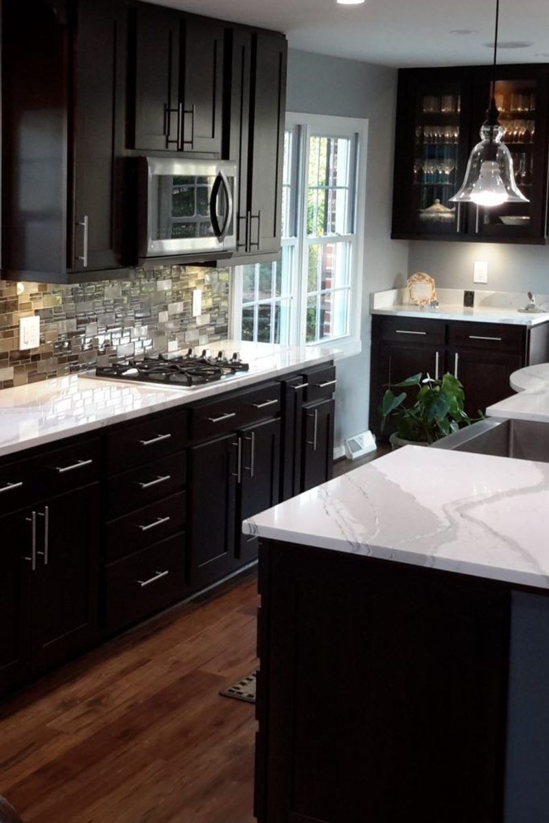 Dark Espresso-Stained Cabinets