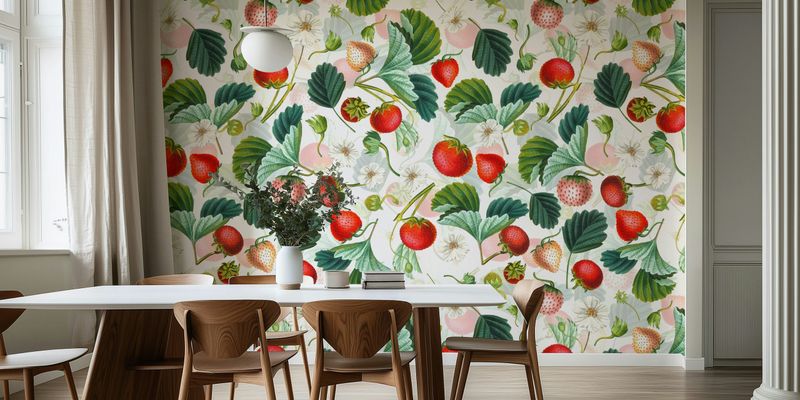Berry-Patterned Wallpaper