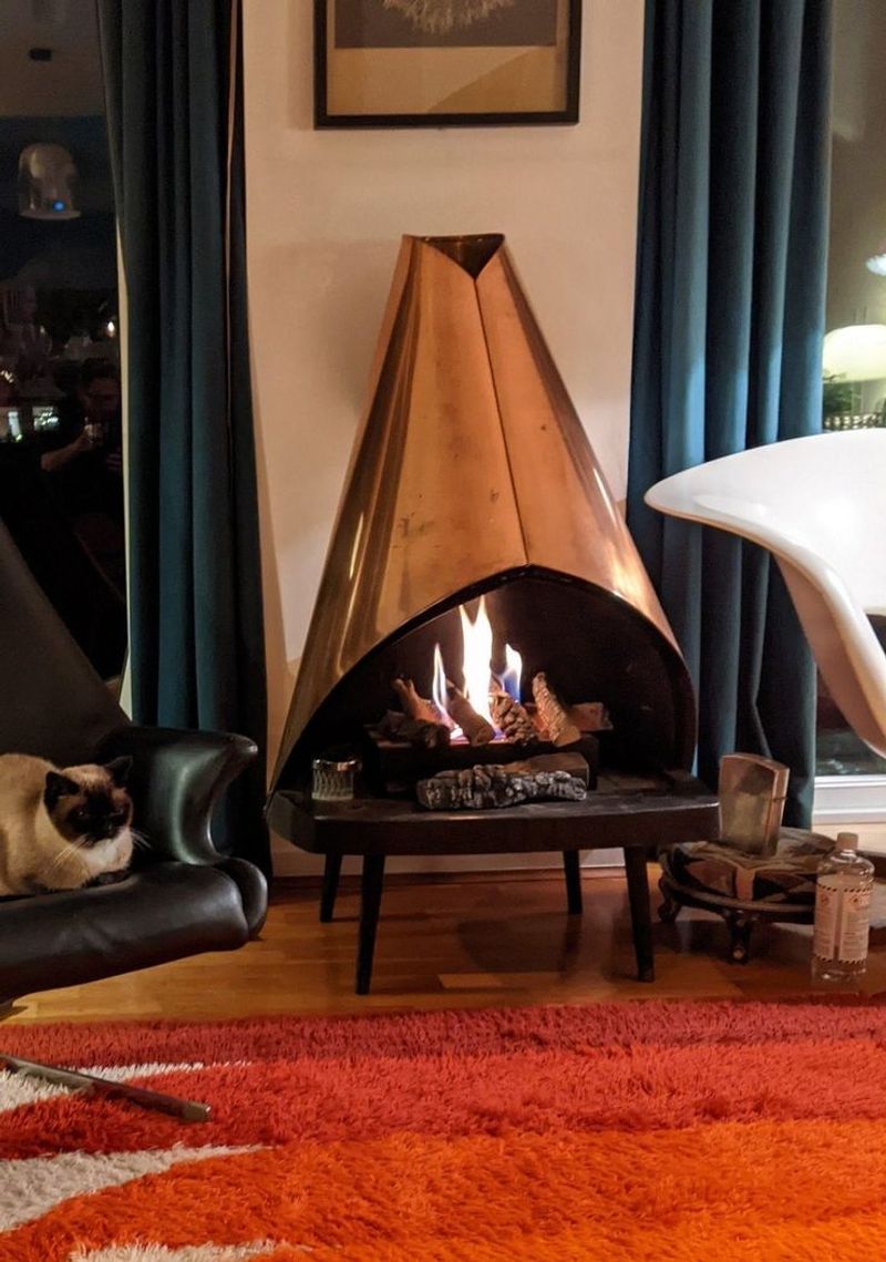 Space Age Suspended Fireplaces