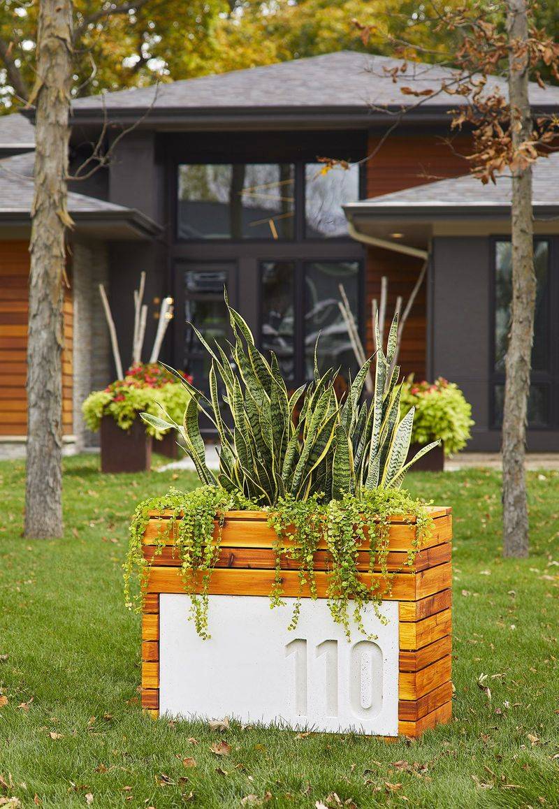 House Number Planter