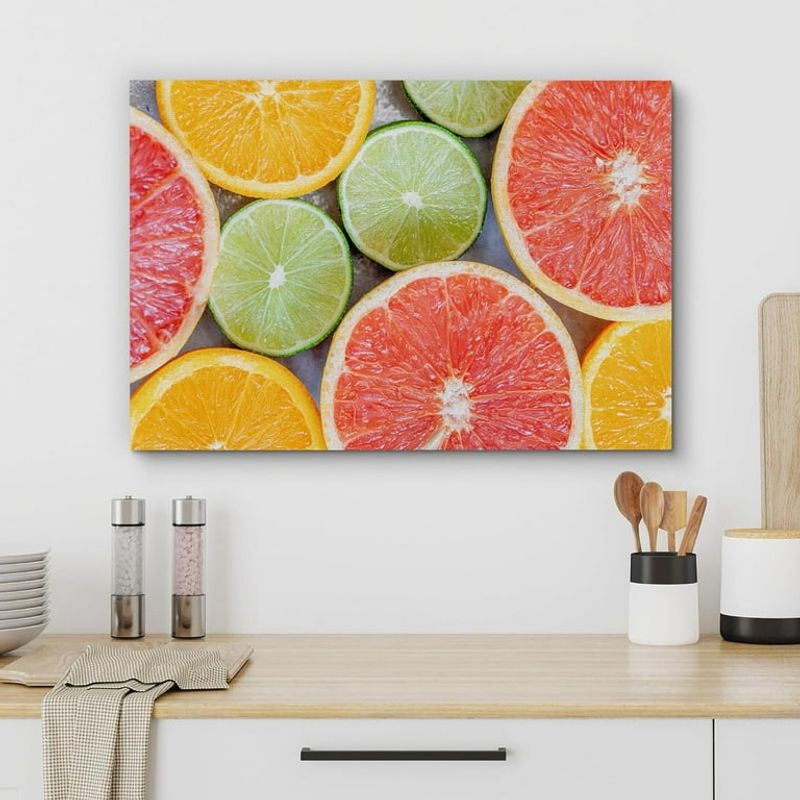 Citrus-Themed Wall Art in Bold Pops of Color