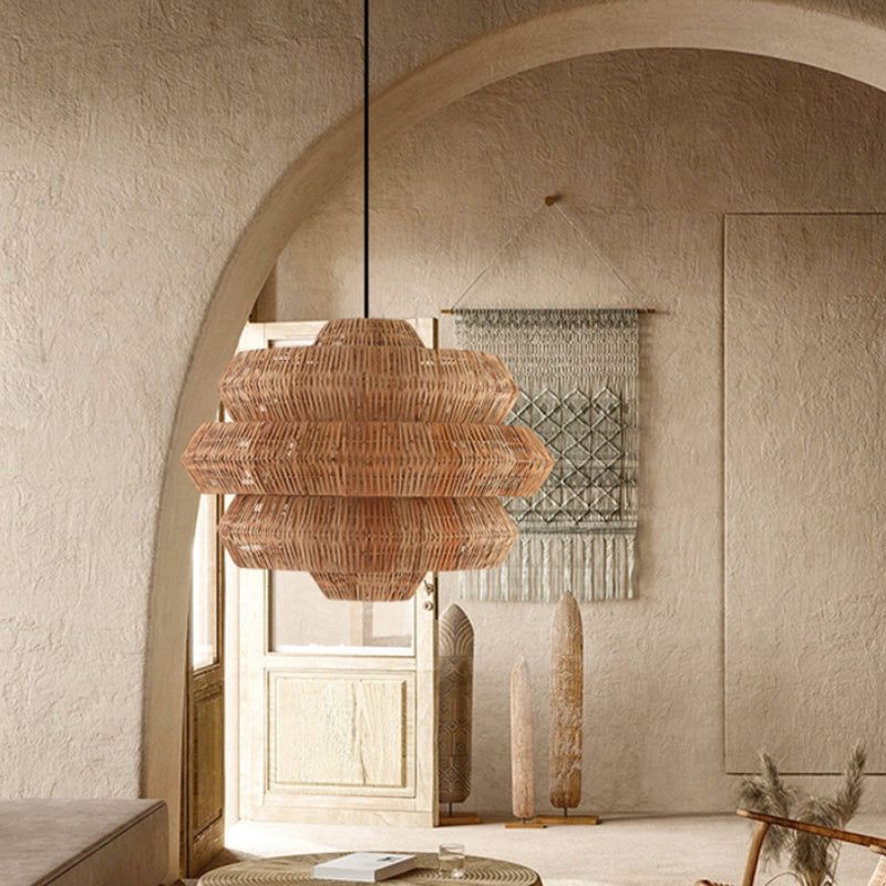 Layered Rattan Pendants