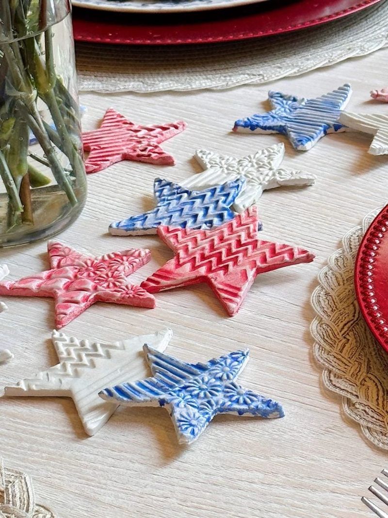 Star-Shaped Coasters in Red and Blue