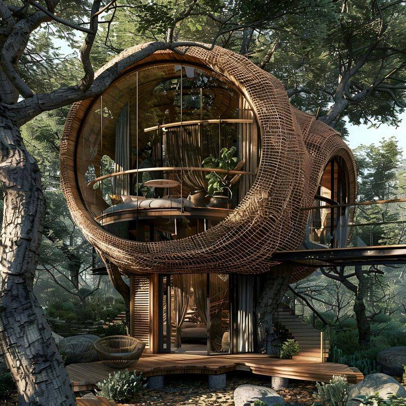 Treehouse-Style Home Among the Cedars