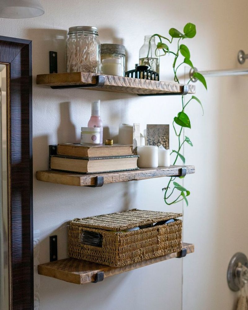 Reclaimed Wood Floating Shelves
