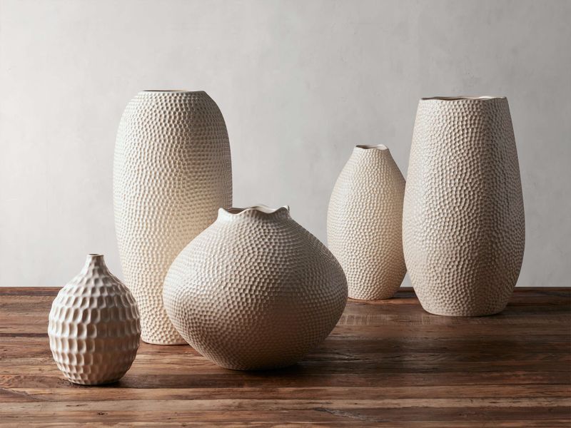 Style Shelves with Cream Ceramic Vases