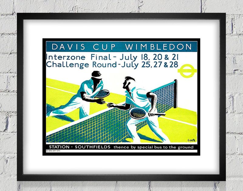 Framed Tennis Scorecards Or Vintage Posters