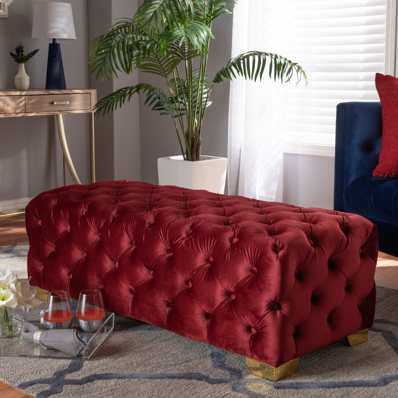 Burgundy Upholstered Benches