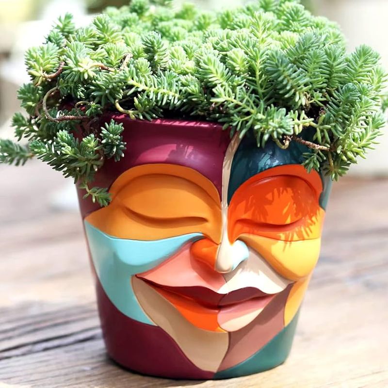 Painted Terracotta Pots in Rainbow Hues