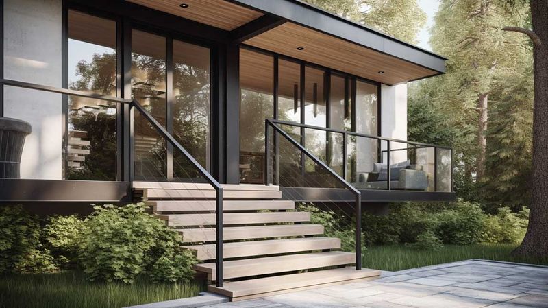 Tapered Porch Posts Combined with Glass Railings