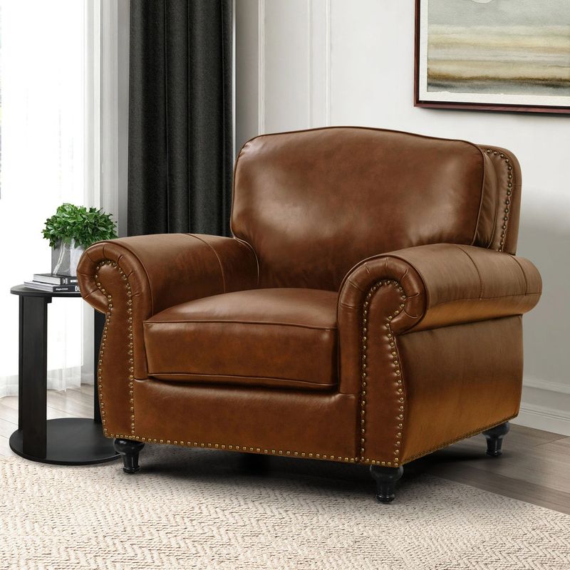 Canvas Or Leather Club Chairs