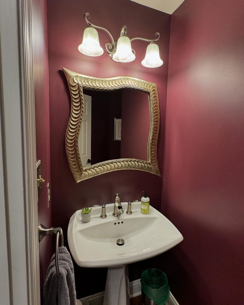 Neon-Pink Ceilinged Powder Room