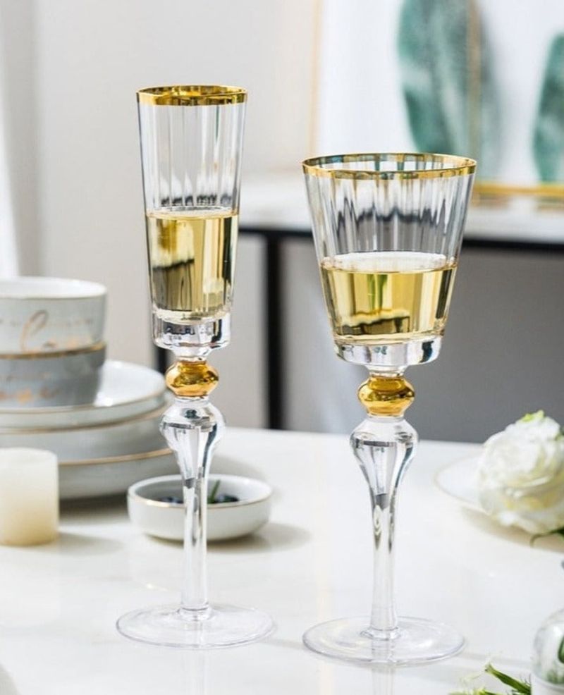 Gold-Rimmed Glassware