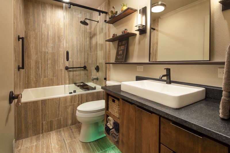 Heated Towel Racks And Floors In Guest Baths