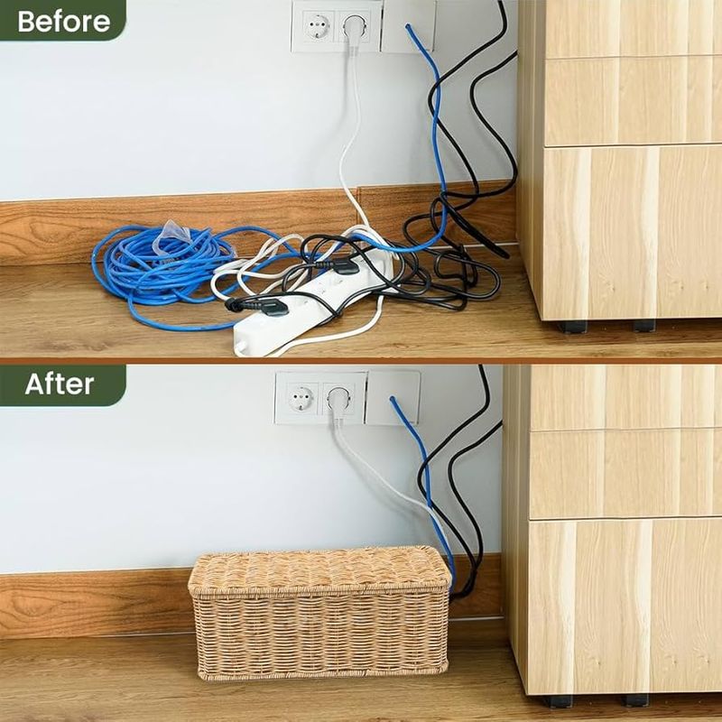 Basket or box behind console