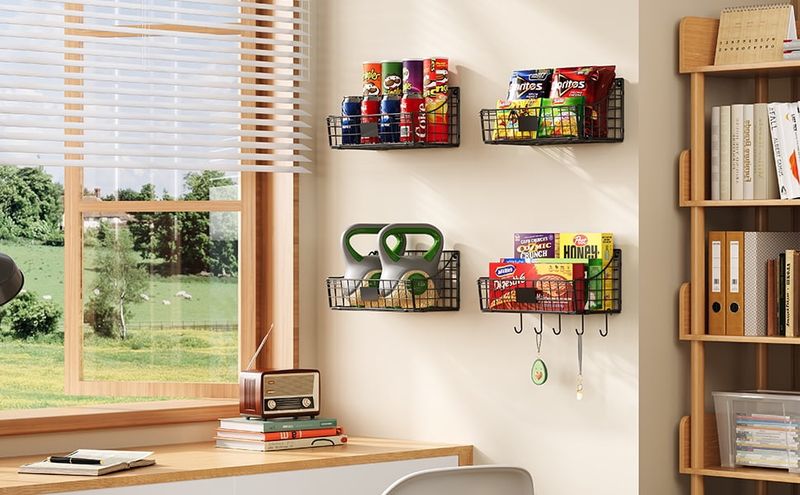 Wall-mounted baskets