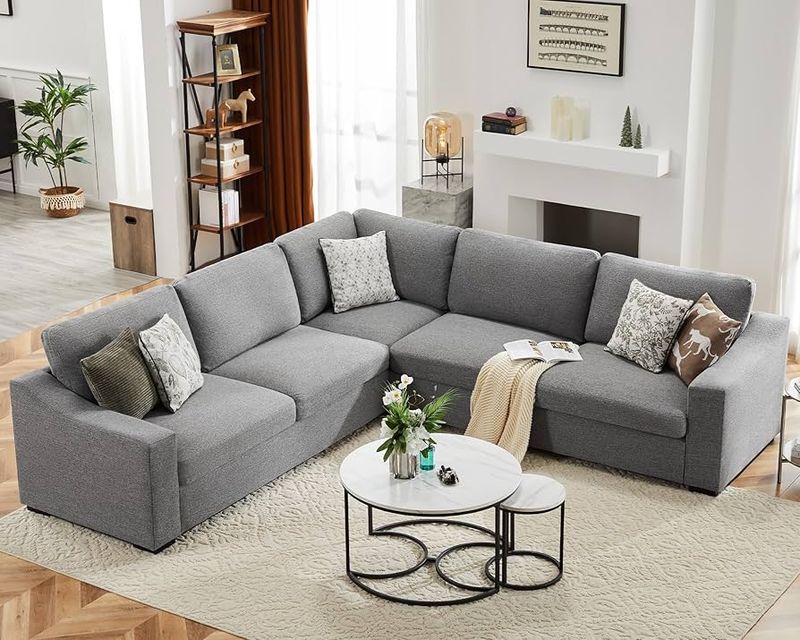 Tweed Fabric Sectional