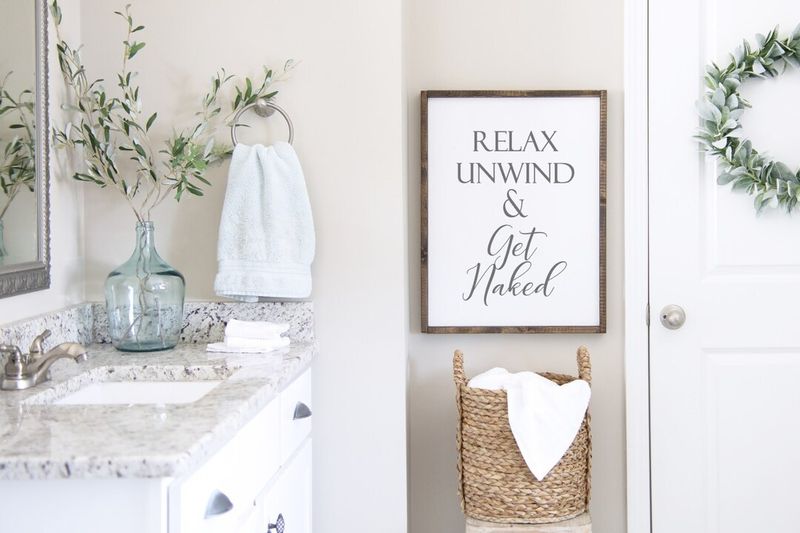 Framed Powder Room Signs