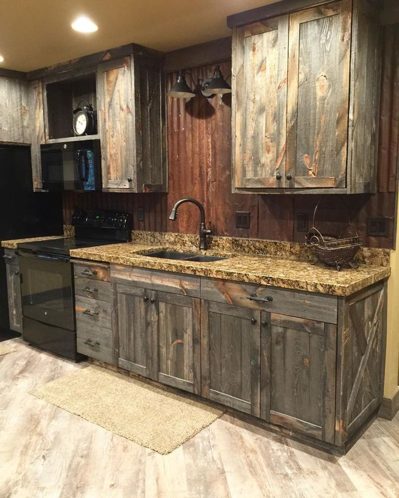 Distressed Pine Cabinetry