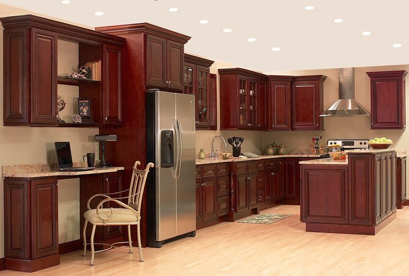 Cherry Wood Cabinets with Satin Finish