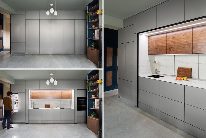 Compact Kitchen with Hidden Appliances