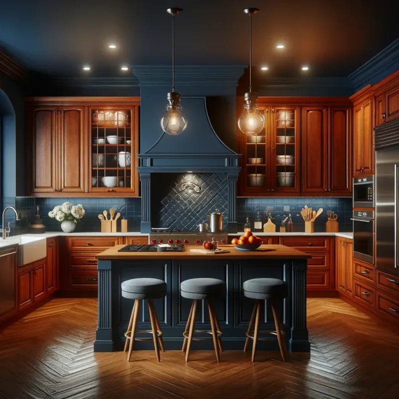 Navy Blue With Gold Accents